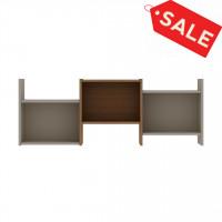 Manhattan Comfort 13PMC11 Hampton Zig-Zag Wall Decor Shelves in Off White and Maple Cream